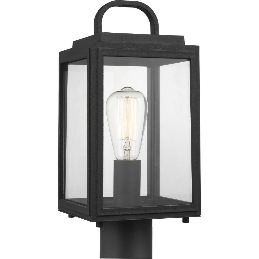 Grandbury Black Outdoor Post Light with Clear Glass Panels