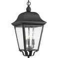thumbnail image 1 of Progress Lighting Kiawah 3-Light Outdoor Hanging Lantern in Antique Bronze with Seeded Glass Panels and Frosted Center Glass, 1 of 3