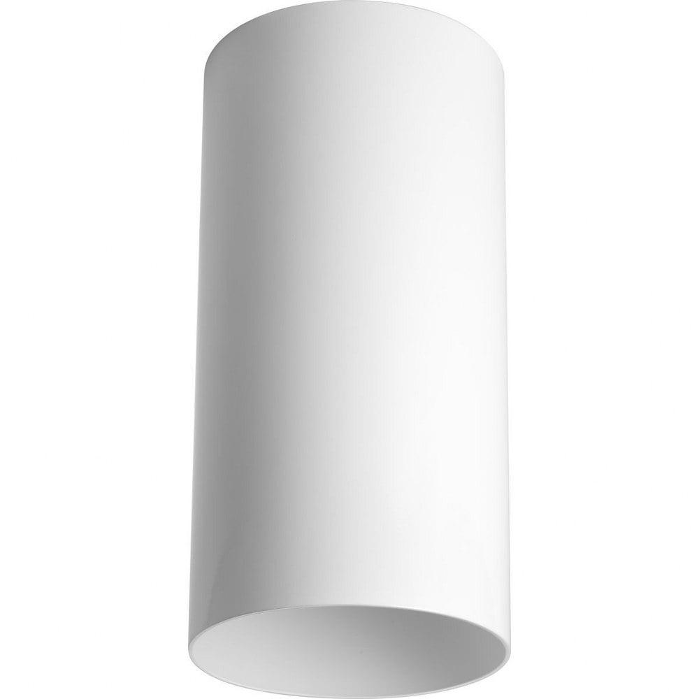 White Aluminum 12-Inch Flush Mount Cylinder Light