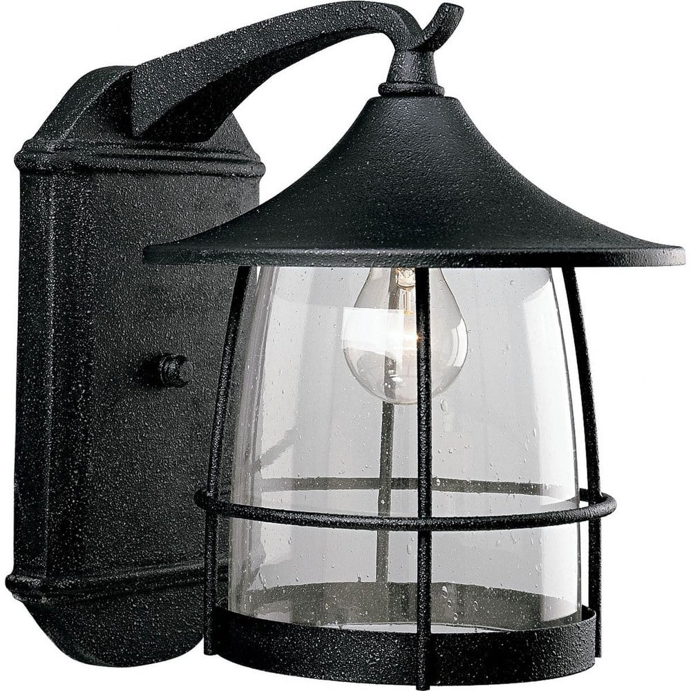Prairie Gilded Iron Large Wall Lantern with Seeded Glass