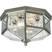P5789-09-Progress Lighting-Beveled Glass - 6.25 Inch Height - Close-to-Ceiling Light - 4 Light - Line Voltage - Damp Rated-Brushed Nickel Finish