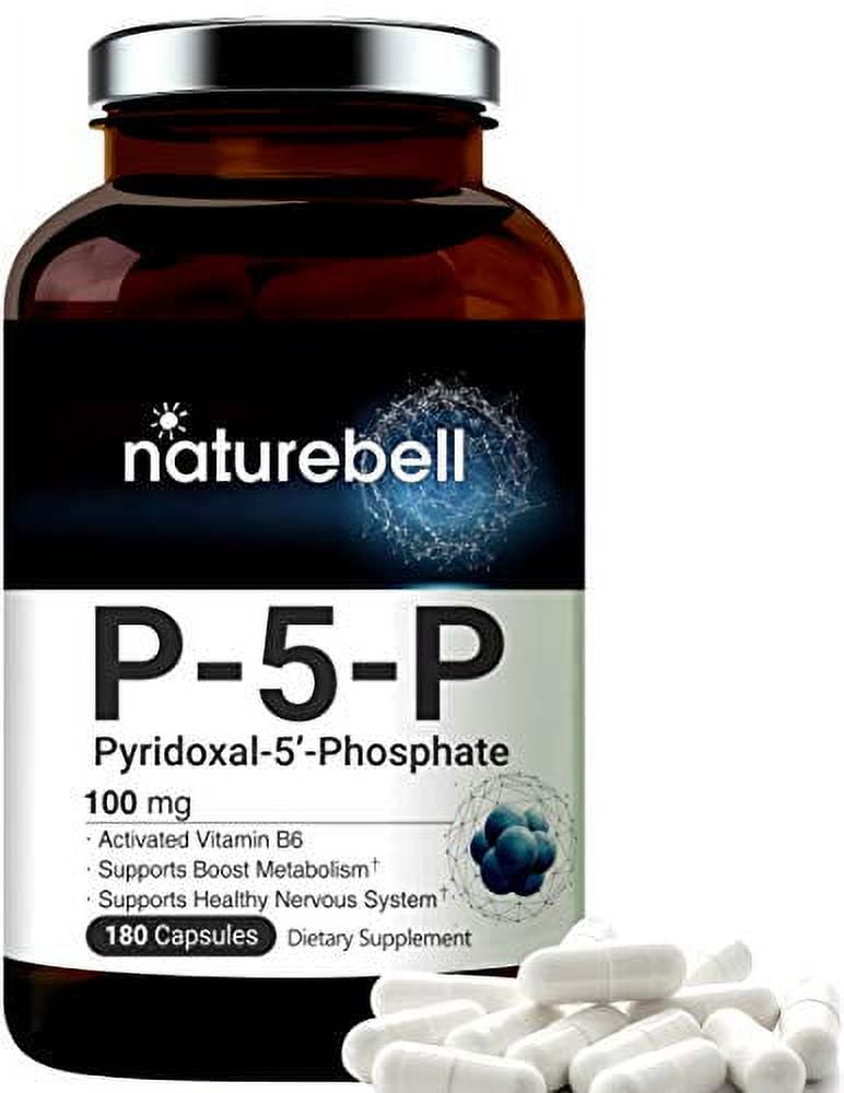 P5P Vitamin as Pyridoxal 5 Phosphate 100mg, 180 Capsules, Activated P5P ...