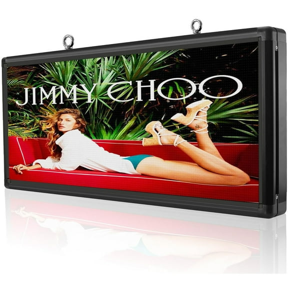 P6 4018 Inch Programmable LED Sign Board Custom Scrolling Digital Marquee for Business Advertising, Outdoor Electronic Message Display with Text/Image/Video Support, Stock Ticker & Remote Control