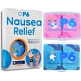 thumbnail image 1 of P6 Motion Sickness Bands for Adults Wristbands for Anti Nausea Sea Cruise Travel Car Pregnancy Morning Sickness All-Natural Non Drowsy Relief Acupressure Treatment (2 Pack, Pink - Blue), 1 of 8