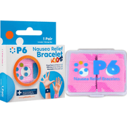 P6 Motion Sickness Bands for Kids Children s Wristbands for Anti Nausea Sea Cruise Travel Car Sickness All-Natural Non Drowsy Relief 1 Pack, Pink