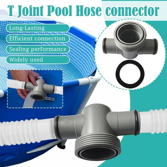 P61408 T Joint Pool Hose Connector 1.5"to 1.25", Filter Pump Hose Connector, Pool Hose Adapter for Pool Parts and Accessories