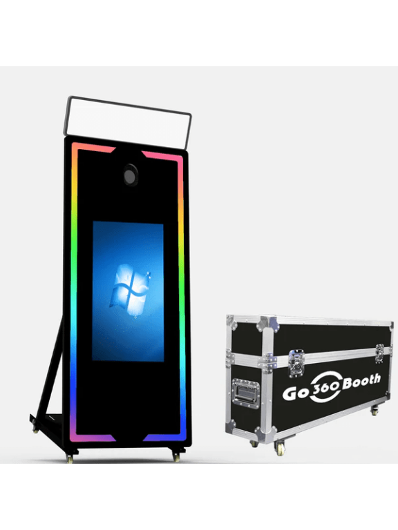 65 Magic Mirror Photo Booth 32 Touch Screen Mirror Photobooth with Camera and Printer and Square Ring Light Selfie Photo Booth Machine for Party Event Rentals
