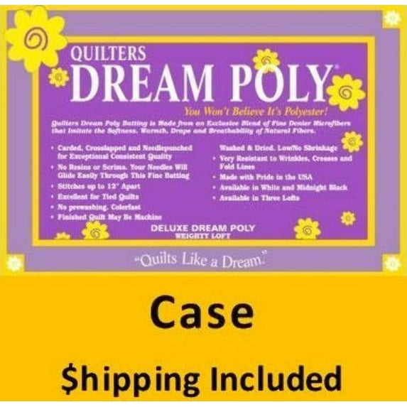 P6TN Dream Poly Deluxe Batting (Case(6), Twin 93 in x 72 in) shipping included*