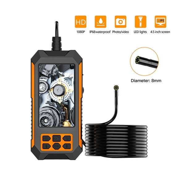 P70 8mm Single & Dual Lens Industrial Endoscope 1080P HD 4.5 " LCD Digital Inspection Camera WIth Hard Wire For Car Engine ,Various Applicable