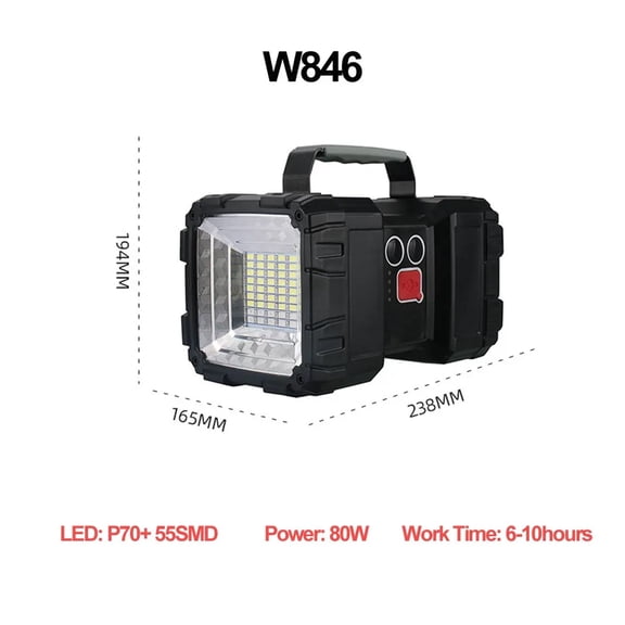 P70 High Power LED Flashlight Handheld FloodLight Searchlight For Camp Hike Fishing 100000LM Rechargeable Spotlight Flash Light ,Light Your Way Forward