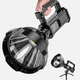 thumbnail image 1 of P70 LED Rechargeable Flashlight 25W 3000 Lumens with USB Output & Battery Indicator, Waterproof Handheld Spotlight with 360° Adjustable Stand for Camping, Hiking, Cycling, Fishing and Emergency Use, 1 of 10