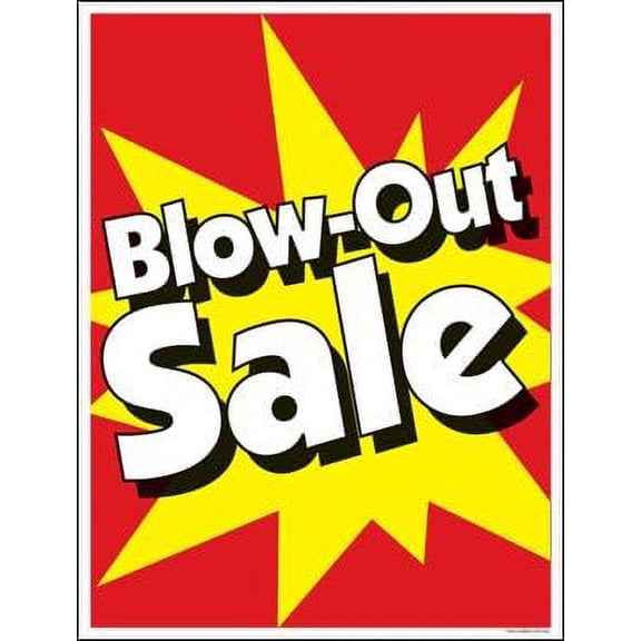 P70214 Blow-Out Sale Window Sale Sign Posters Retail Business Store Signs (P70-38" x 50") Furniture Flooring Mattress Wholesale Indoor Signage
