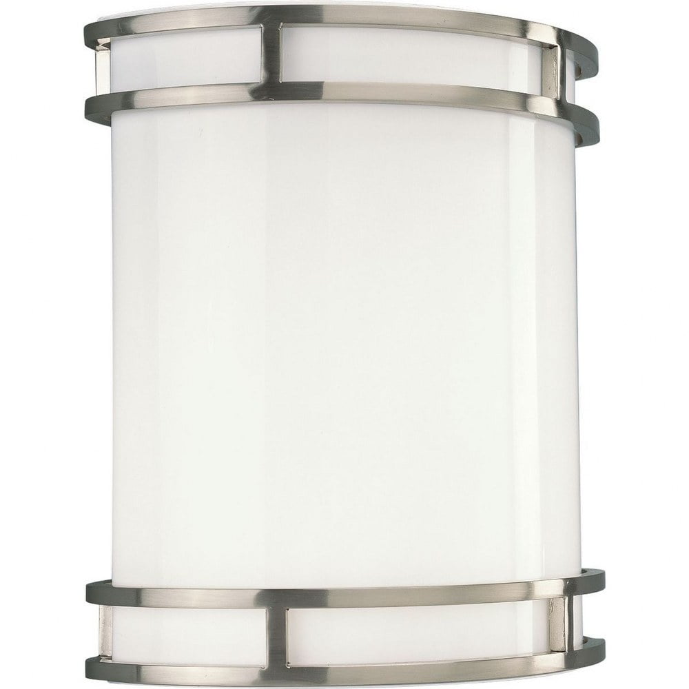 Brushed Nickel LED Wall Sconce with White Acrylic Diffuser