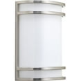thumbnail image 1 of Progress Lighting, Contemporary Collection, 1-Light LED Wall Sconce, Brushed Nickel, White Acrylic Shade, 1 of 7