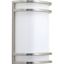 Progress Lighting, Contemporary Collection, 1-Light LED Wall Sconce, Brushed Nickel, White Acrylic Shade