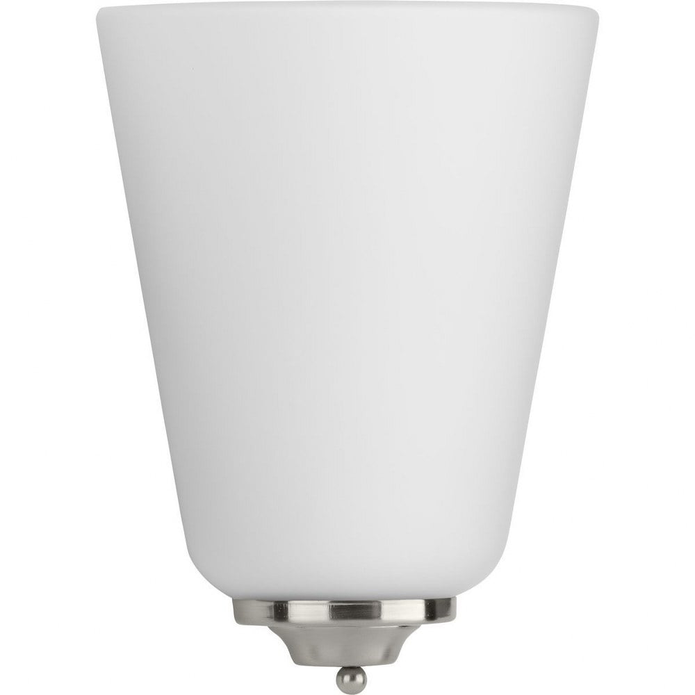 Nickel 10.63" Dimmable LED Wall Sconce with Opal Glass Shade