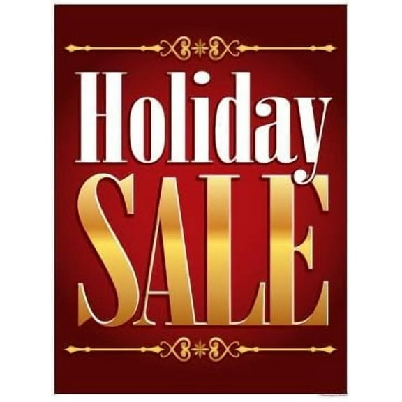 P70HSA "Holiday Sale" Christmas Seasonal Vinyl Window Sale Sign Posters Retail Business Store Signs (P70-38" x 50") Furniture Flooring Mattress Wholesale Indoor Signage