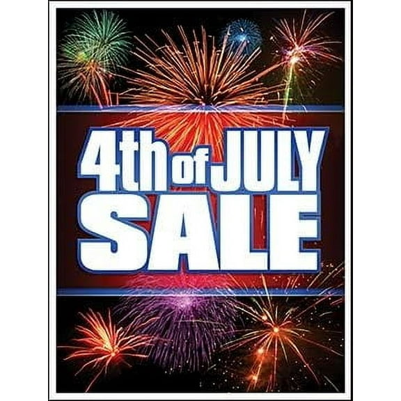 P70JUL "Fourth of July Sale" Holiday Seasonal Vinyl Window Sale Sign Posters Retail Business Store Signs (P70-38" x 50") Furniture Flooring Mattress Wholesale Indoor Signage