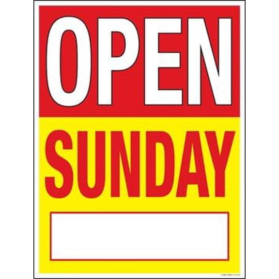 P70PND Open Sunday Hour Sign Window Sale Sign Posters Retail Business Store Signs (P70-38" x 50") Furniture Flooring Mattress Wholesale Indoor Signage