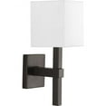 thumbnail image 1 of Progress Lighting Metro 1-Light Wall Sconce, Antique Bronze, Linen Shade, 1 of 5