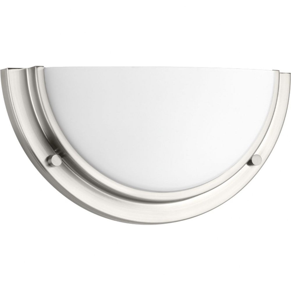 Brushed Nickel LED Wall Sconce with Etched Glass Shade