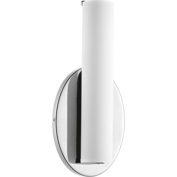 Progress Lighting Parallel 1-Light LED Vanity Sconce, Steel, Polished Chrome, Opal Glass Shade