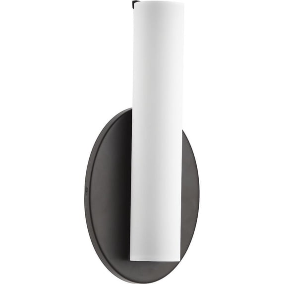 Progress Lighting Parallel 1-Light LED Vanity Sconce, Steel, Architectural Bronze, Opal Glass Shade