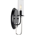 thumbnail image 1 of Progress Lighting Riley Collection One-Light Wall Bracket, Matte Black, Clear Glass Shade, 1 of 2