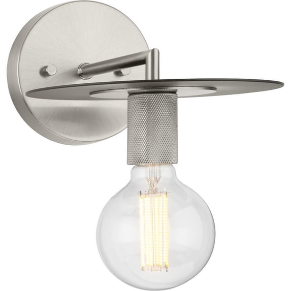 Progress Lighting Trimble 1-Light Wall Sconce, Brushed Nickel, Cone Shade
