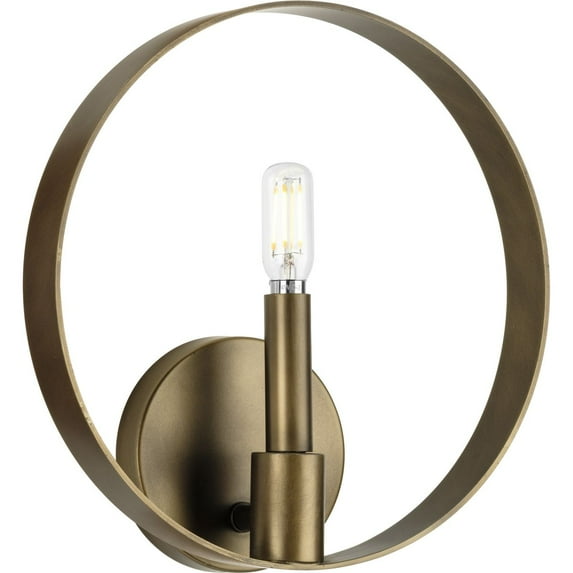 Progress Lighting Breckenridge 1-Light Wall Sconce, Aged Bronze, Candle Accent, Rustic Design