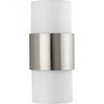 thumbnail image 1 of Progress Lighting Silva Collection 2-Light Wall Sconce, Brushed Nickel, White Linen Shade, 1 of 11