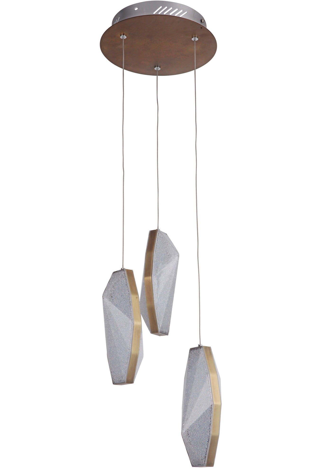 Patina Aged Brass Crystal LED Mini Pendant Light