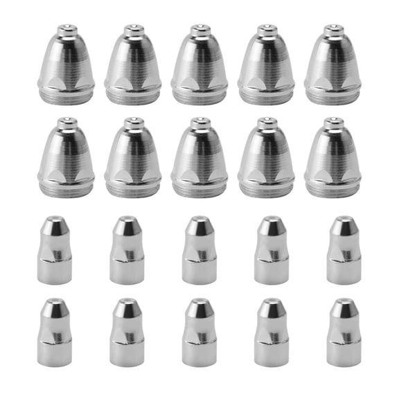 P80 Air Plasma Nozzle 1.1mm Plasma Cutting Machine Torch Consumables CNC Cutting Electrode Nozzle 20 Pcs,10 * electrode 10 * Nozzle,Silver