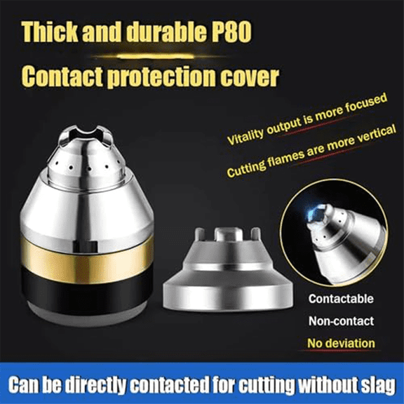 P80 Plasma Cutting Nozzle Protective Cover, Plasma Cutter Tips Electrodes Cover, Contactable Protective Cover (2Pcs)