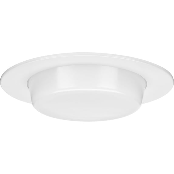 Progress Lighting, Drop Lensed, 1-Light, Shower Trim, Satin White, Frosted Opal Glass, Material: Steel, Width: 7.5", Height: 2.5"