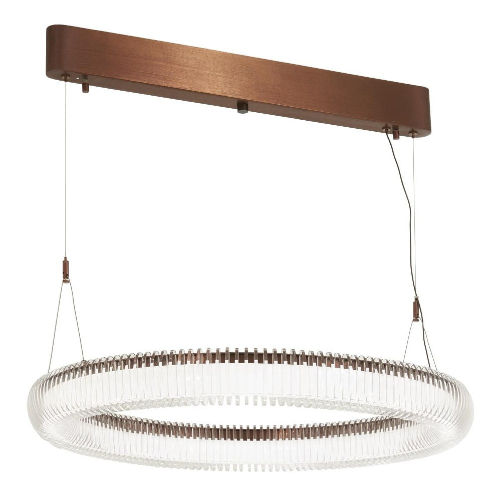 Roulette Satin Bronze LED Pendant Light with Acrylic Grid