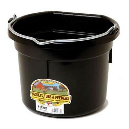 P8FBBlack Little Giant 8 Quart DuraFlex Flat Back Plastic Bucket