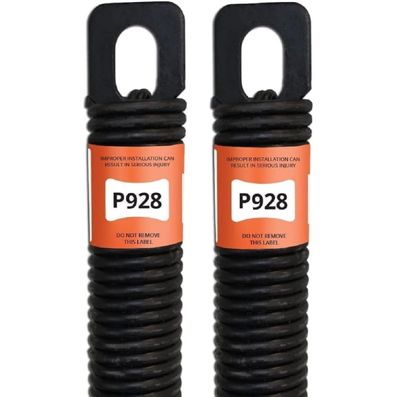 (P928) 28 in. Plug-End Extension Springs (0.148 in. No. 9 Wire) | Fix and Replace Garage Door Plug End Extension Springs Hardware Repair | Carbon Steel (1 Pair)