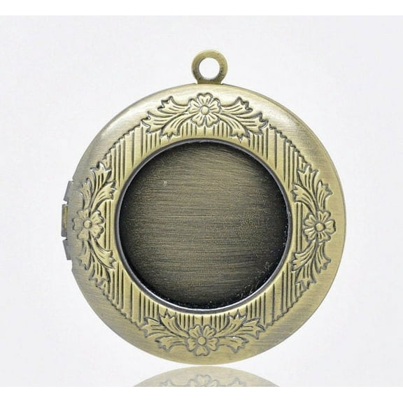 P957 - 10 pcs Antique Bronze Ornamented Pendant Photo Locket Box Pendants - For 20mm and 24mm Settings
