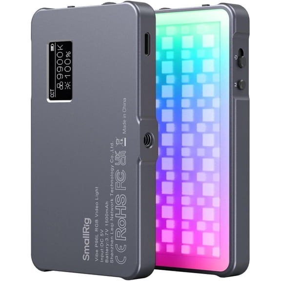 P96L RGB Video Light by SmallRig, Portable Metal LED Camera Light, 2500-8000K, 21 Effects, CRI 96+, OLED Display, Photo and Lighting, Long Battery Life, Fits Phone