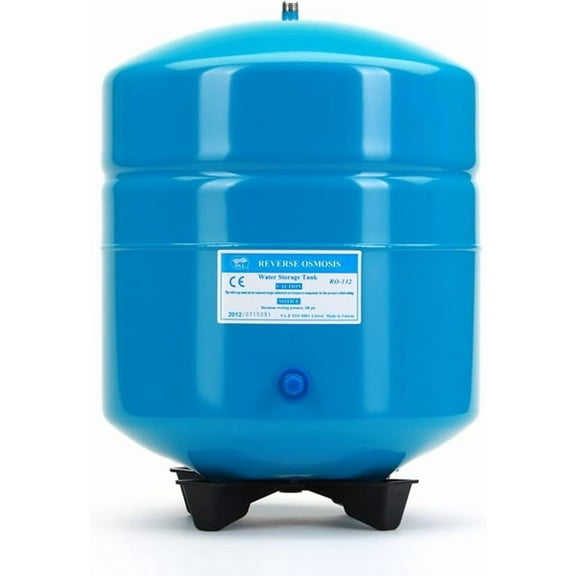 PA-E RO-132-BL Stainless Steel 4.5 Gallon Reverse Osmosis Storage Water Tank - Blue, 1/4" Port