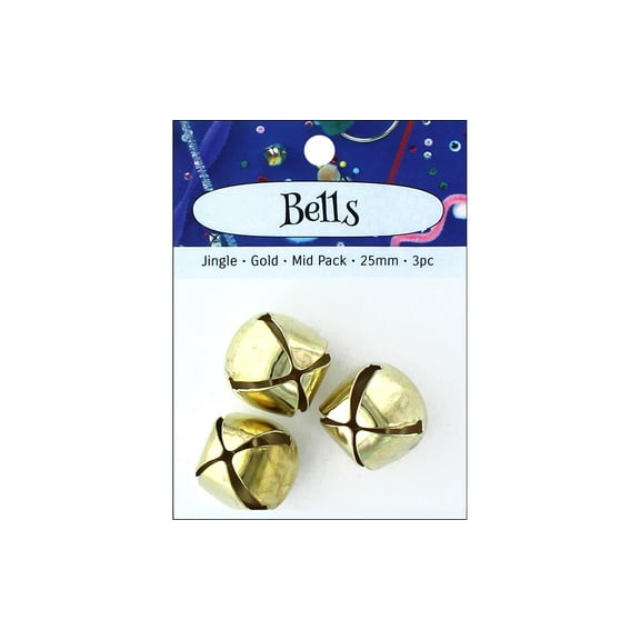 PA Ess Jingle Bell Mid Pack 25mm 3pc Gold (6 packs)