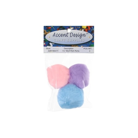 PA Ess Pom Pom 1.5" 3pc Multi