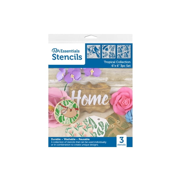 PA Ess Stencil 6x6 3pc Tropical Collection