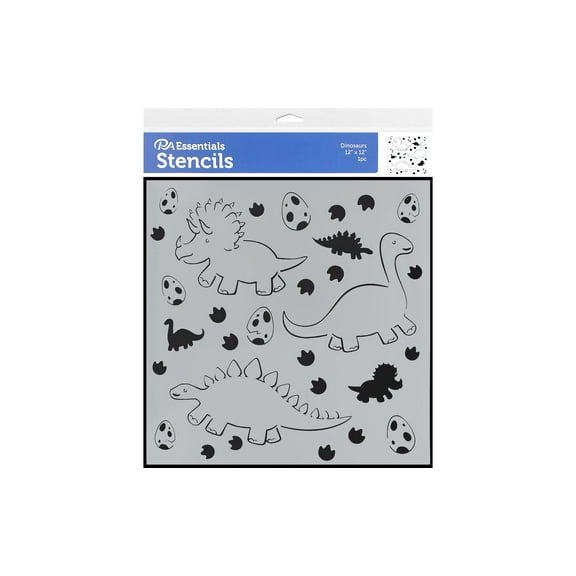 PA Essentials Stencil 12"x 12" Dinosaurs