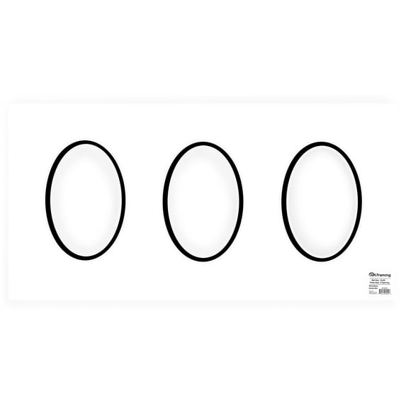 PA Framing Mat Double 10"x 20" 3-Openings White Core White/Black