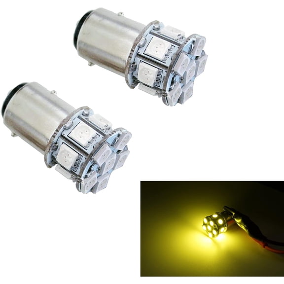 PA LED 2PCS 13SMD 1157 BAY15D Golden Yellow Auto Bulb 12V for Turn Signal Side Marker Stop Backup Tail Light
