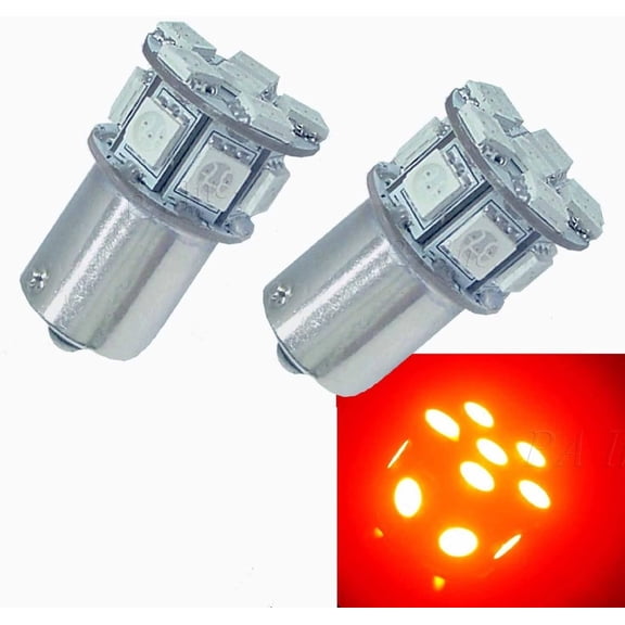 PA LED 2PCS 13SMD 3157 Red Auto LED Bulb 12V for Turn Signal, Side Marker, Stop, Back, Tail Light