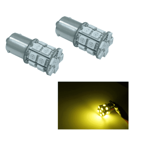 PA LED 2PCS 20SMD 1156 Ba15s Golden Lemon Yellow Auto LED for Turn Signal Side Marker Stop Back Up Tail Light (1073 1003 1093 1129 1141 1159 1259 1459 1619 1651 1680 3496 5007 5008 7506 7527)