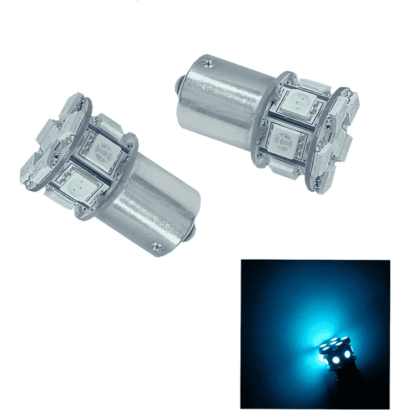 PA 2PCS 13SMD 1156 BA15S Ice Blue Auto LED Bulbs for Turn Signal, Side Marker, Stop Backup, Tail Light